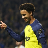 L’attaquant suisse Marc Giger célèbre son but, le 2ème de l’Union contre Westerlo