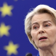 La présidente de la Commission européenne, Ursula von der Leyen, au Parlement européen à Strasbourg.
