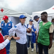 La commissaire européenne est actuellement en Colombie.