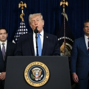 Donald Trump lors de la conférence de presse