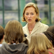 20090610 - BRUSSELS, BELGIUM: Queen Paola of Belgium pictured during the annual awards ceremony of the Queen Paola Prize for Education, Wednesday 10 June 2009, at the Royal Castle in Laeken/Laken, Brussels. BELGA PHOTO DIRK WAEM