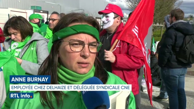 Nous contestons toujours cette décision de franchiser les magasins : rassemblement spontané des syndicats au dépôt Delhaize à Zellik