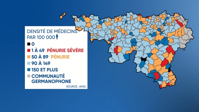 Carte pénurie de médecins