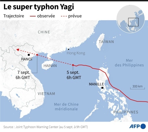 Le super typhon Yagi menace le sud de la Chine