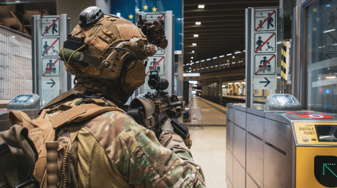 Les paracommandos durant l'exercice de crise