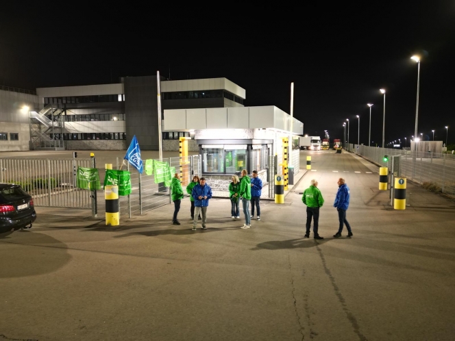 Blocage d’un centre de distribution Lidl à Marche
