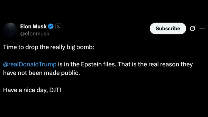 Publication supprimée d’Elon Musk sur X