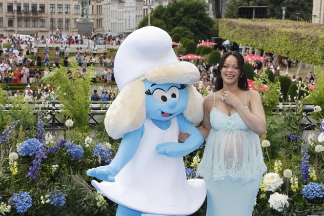 Singer Robyn Rihanna Fenty pictured at the world premier of the new film 'De Smurfen/ Les Schtroumpfs', Saturday 28 June 2025, in Brussels. BELGA PHOTO NICOLAS MAETERLINCK