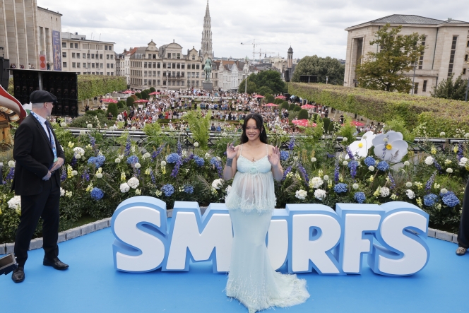 Singer Robyn Rihanna Fenty pictured at the world premier of the new film 'De Smurfen/ Les Schtroumpfs', Saturday 28 June 2025, in Brussels. BELGA PHOTO NICOLAS MAETERLINCK