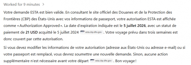 La réponse finale de notre conversation