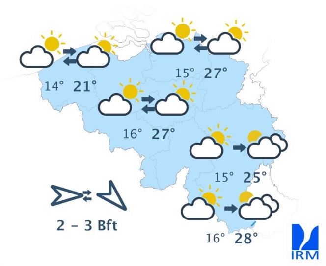 Les prévisions ce vendredi