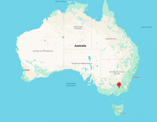 Localisation de Porepunkah, dans le Sud-Est de l’Australie