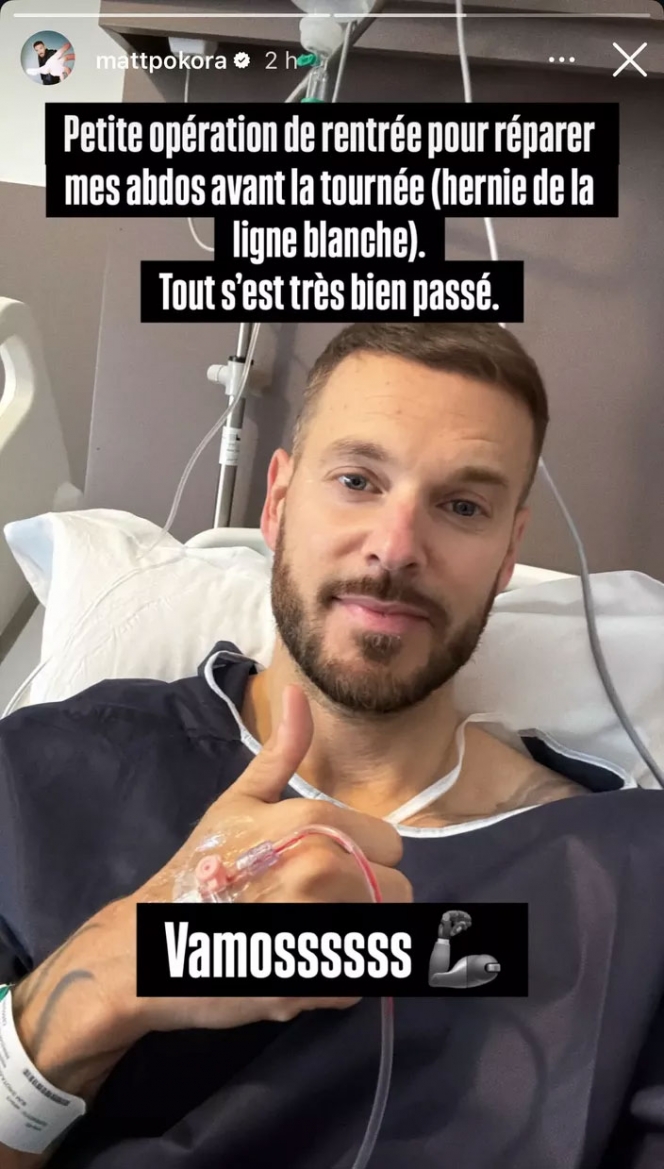 Matt Pokora après son opération le 1er septembre 2025