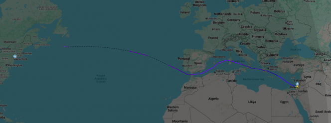 Itinéraire de l’avion de Benjamin Netanyahu