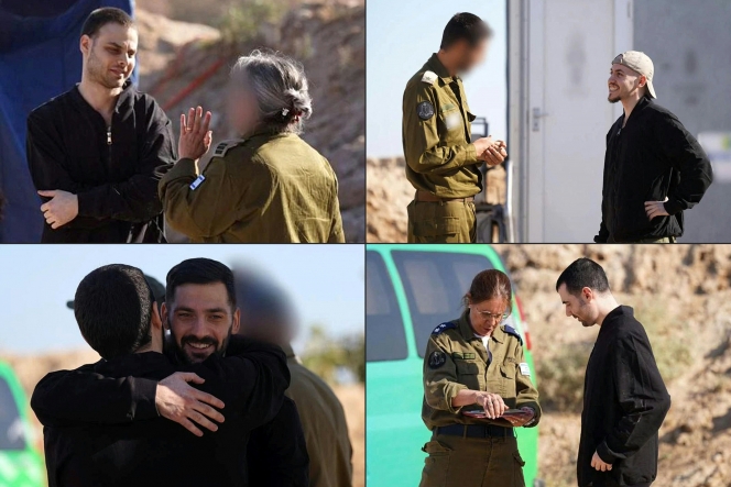 Alon Ohel, Eitan Mor, Gali Berman, and Guy Gilboa-Dalal font partie des 20 otages libérés ce lundi.
