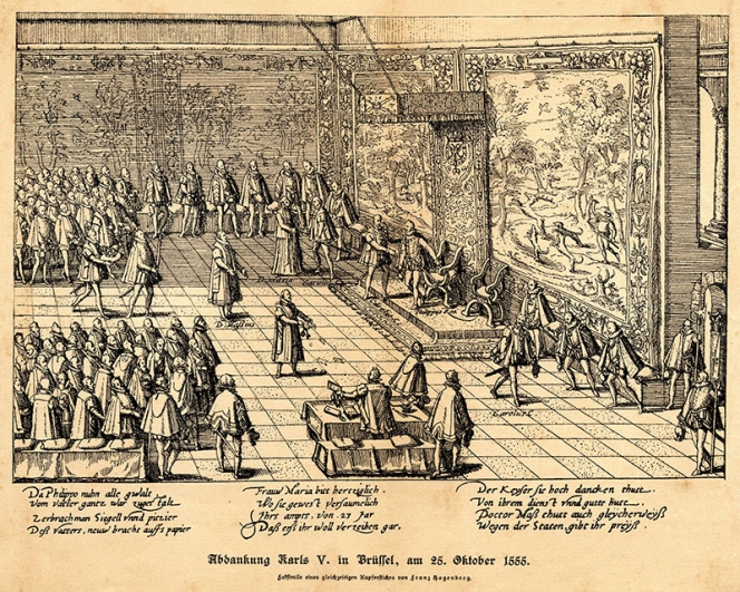 L’abdication de Charles Quint le 25 octobre 1555 à Bruxelles
