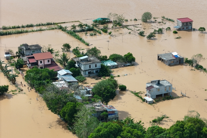 Photo aérienne d’un village de la province de Cagayan, dans le nord du pays.