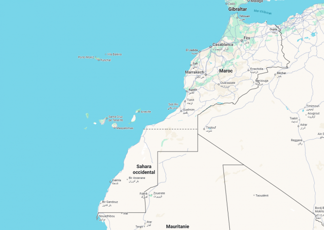 La ligne pointillée visible depuis Google Maps en Belgique.