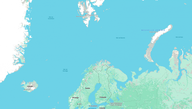 La mer de Norvège et la mer de Barents