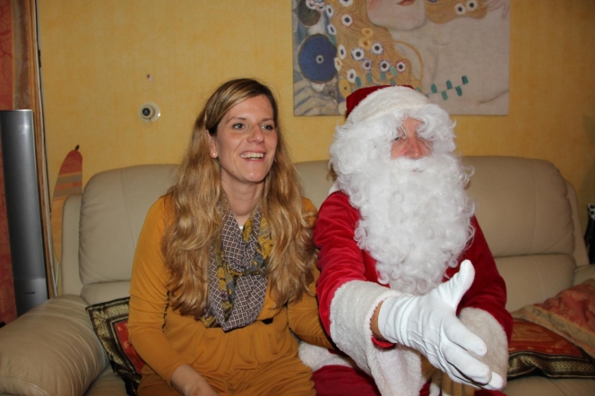 Philippe (en Père Noël) et sa fille Magali