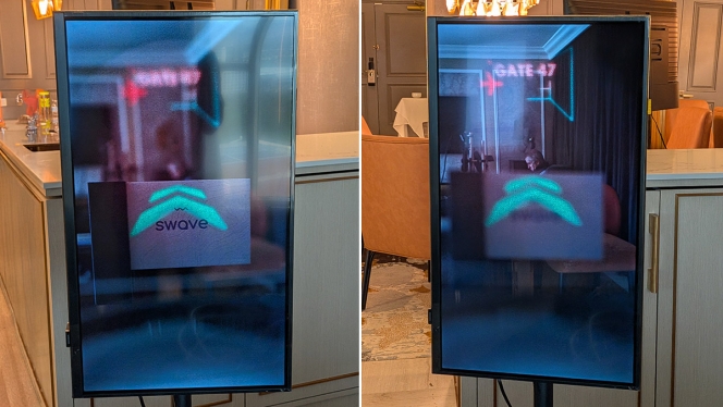 Imagine le résultat dans des lunettes : si vous regardez juste devant vous, ou au loin, les « images » de la réalité augmentée seront nettes, ou floues.