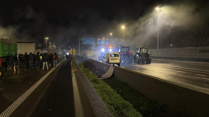 Blocage des agriculteurs à Loncin