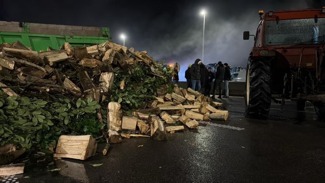 Blocage des agriculteurs à Loncin