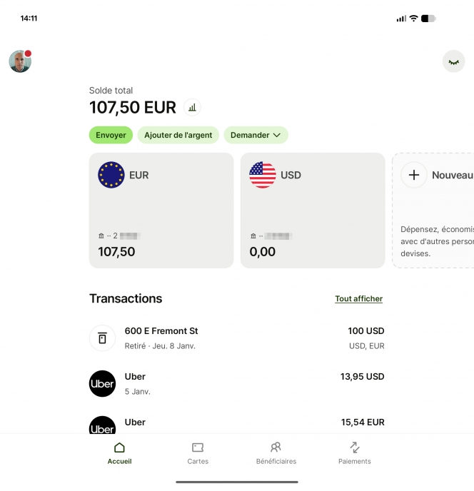 Un compte belge, un compte américain et une app bancaire presque comme les autres