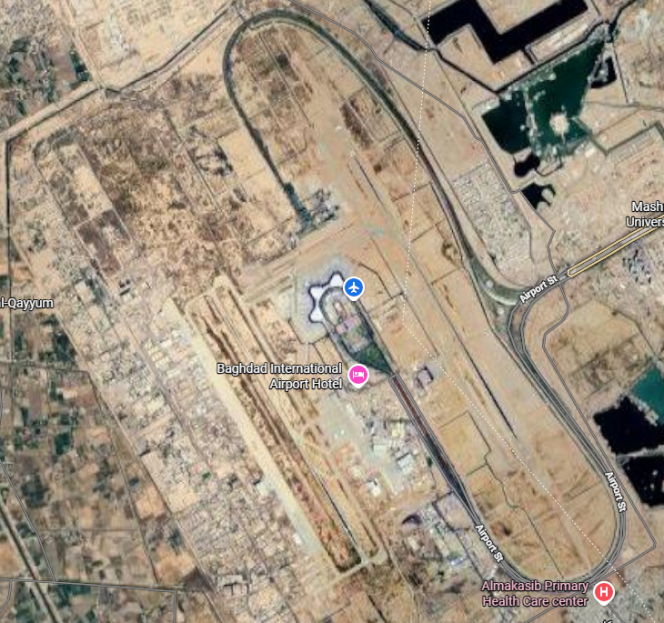 Vue aérienne de l’aéroport international de Bagdad